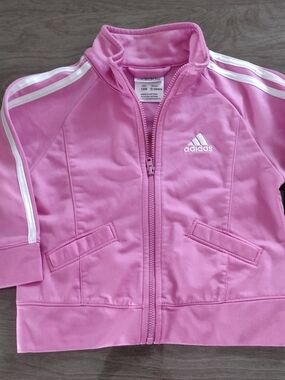 adidas Pink Infant Jacket with Logo Detail
